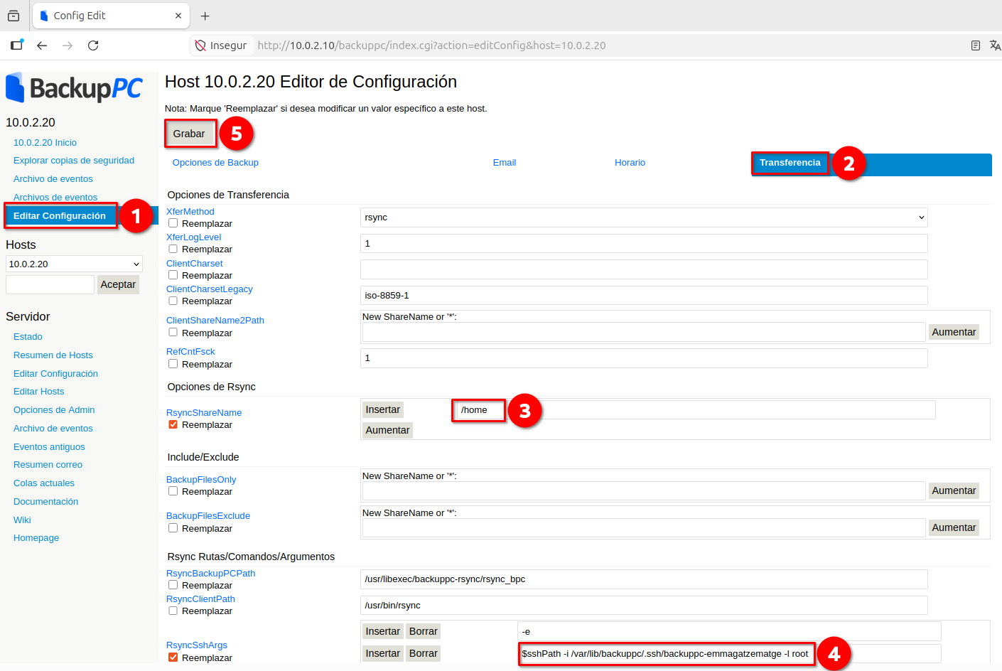 Configura una còpia de seguretat
