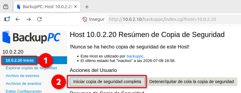 Inicia la còpia