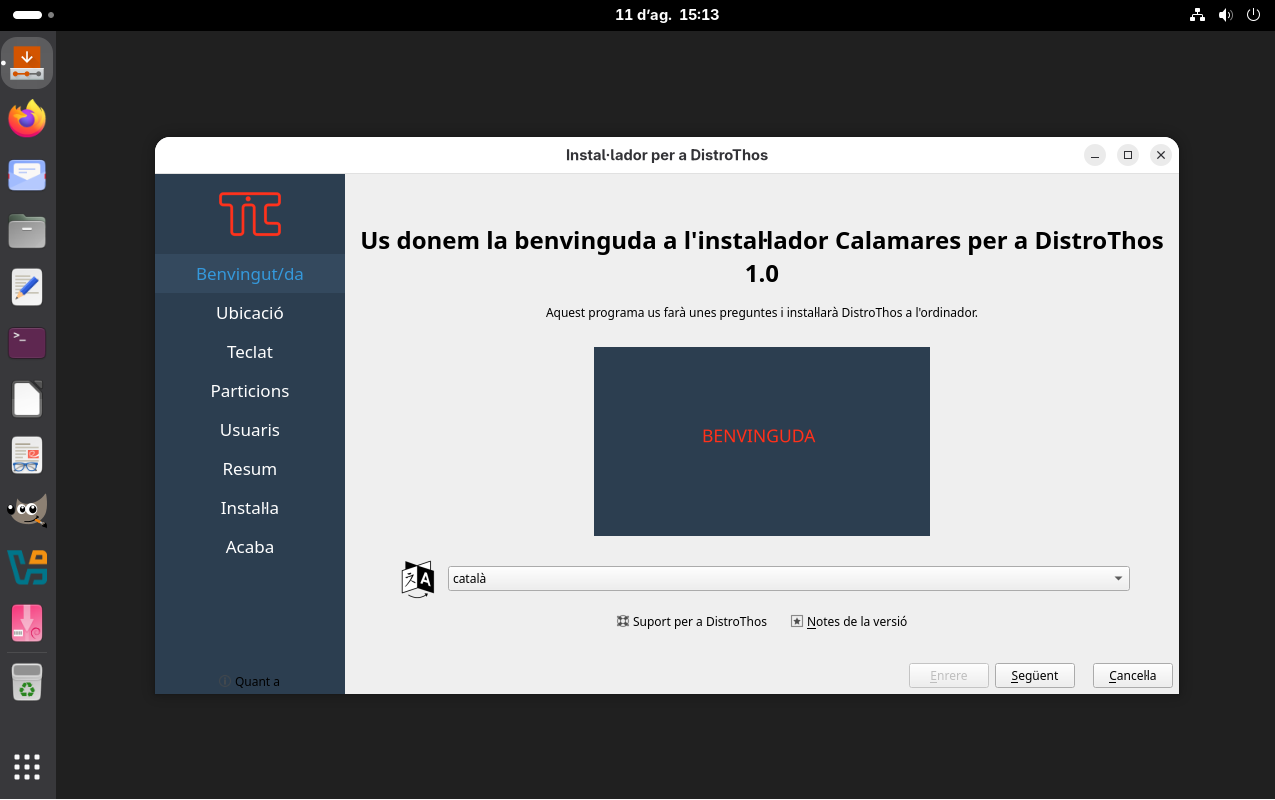 Instal·lador - Benvinguda