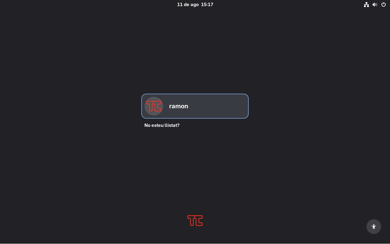 Login del nou usuari