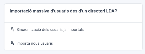 Importa o sincronitza usuaris LDAP