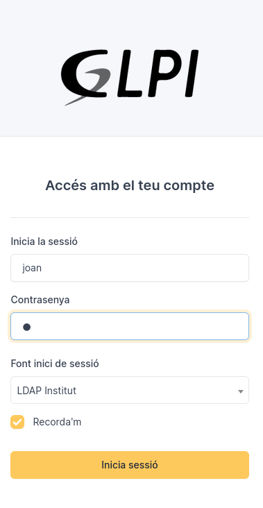 Login d’usuari LDAP