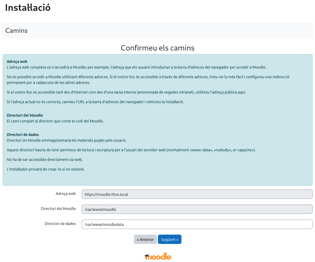 Confirma el directori