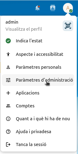 Paràmetres d’administració