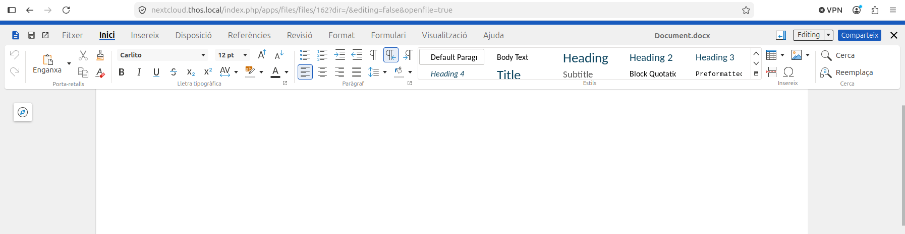 Document en blanc