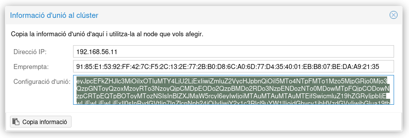 Copia el token