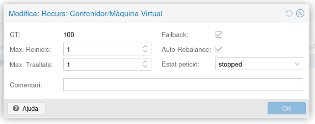 Modifica el recurs