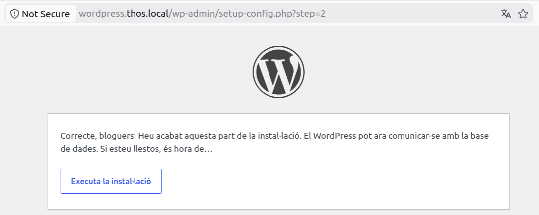 Executa la instal·lació