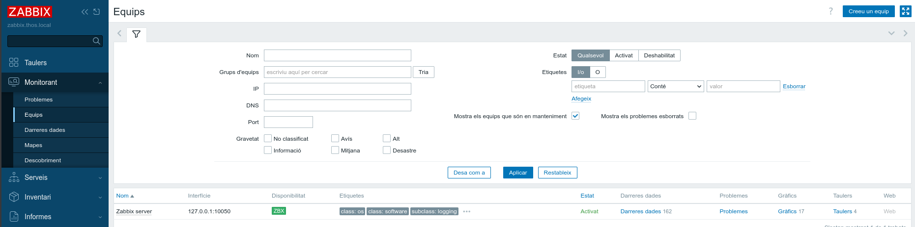 Afegeix un equip